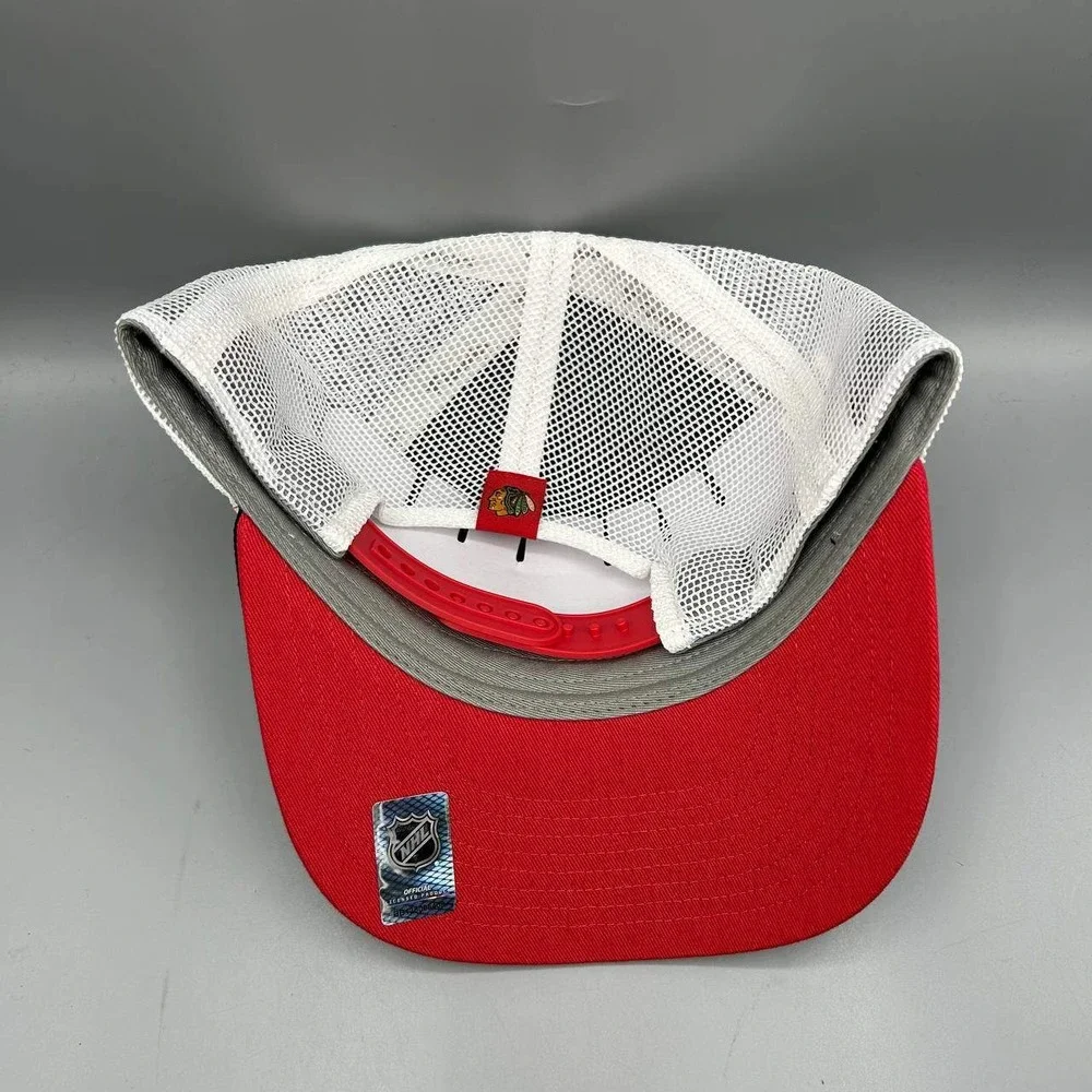 Chicago Blackhawks Trucker Hat Men Black NHL Fanatics Snap Back Cap Cotton New
